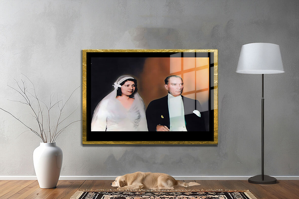 Gazi Mustafa Kemal Atatürk ÖZEL SERİ^# Miyrem  Design Cam Tablo Model: 457