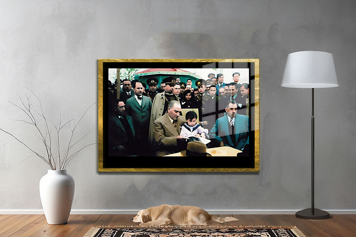 Gazi Mustafa Kemal Atatürk ÖZEL SERİ^# Miyrem  Design Cam Tablo Model: 459