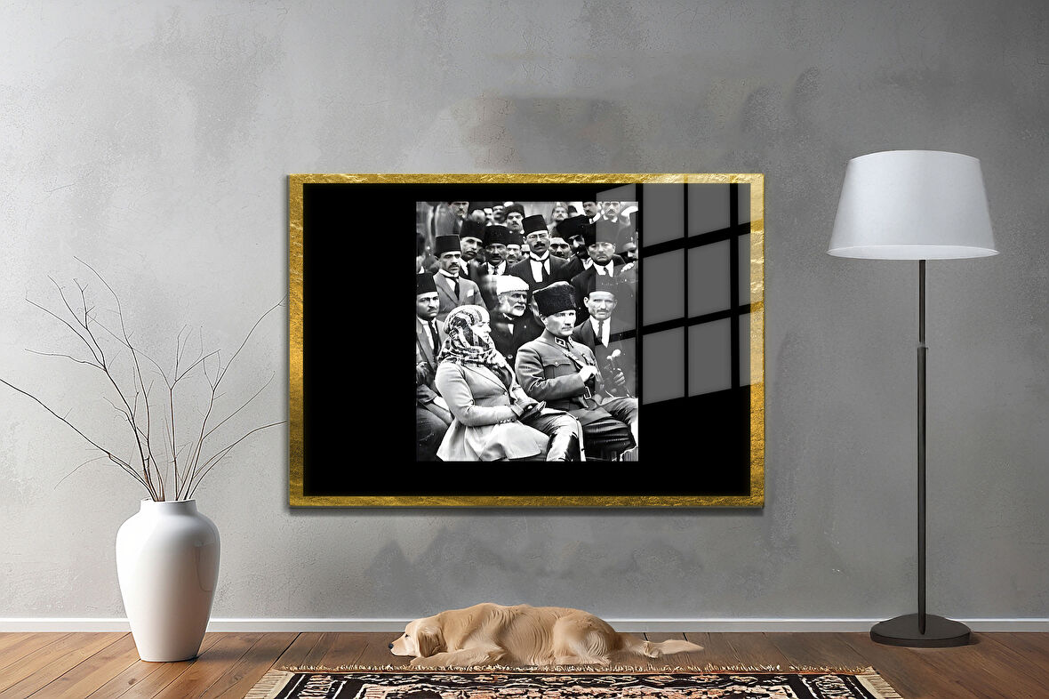 Gazi Mustafa Kemal Atatürk ÖZEL SERİ^# Miyrem  Design Cam Tablo Model: 470