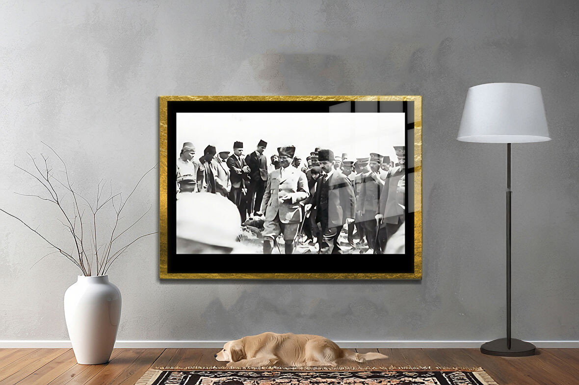 Gazi Mustafa Kemal Atatürk ÖZEL SERİ^# Miyrem  Design Cam Tablo Model: 479