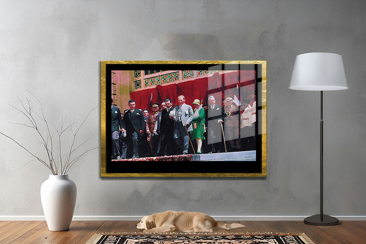 Gazi Mustafa Kemal Atatürk ÖZEL SERİ^# Miyrem  Design Cam Tablo Model: 482