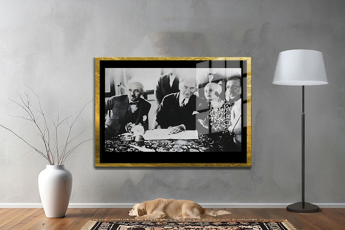 Gazi Mustafa Kemal Atatürk ÖZEL SERİ^# Miyrem  Design Cam Tablo Model: 485