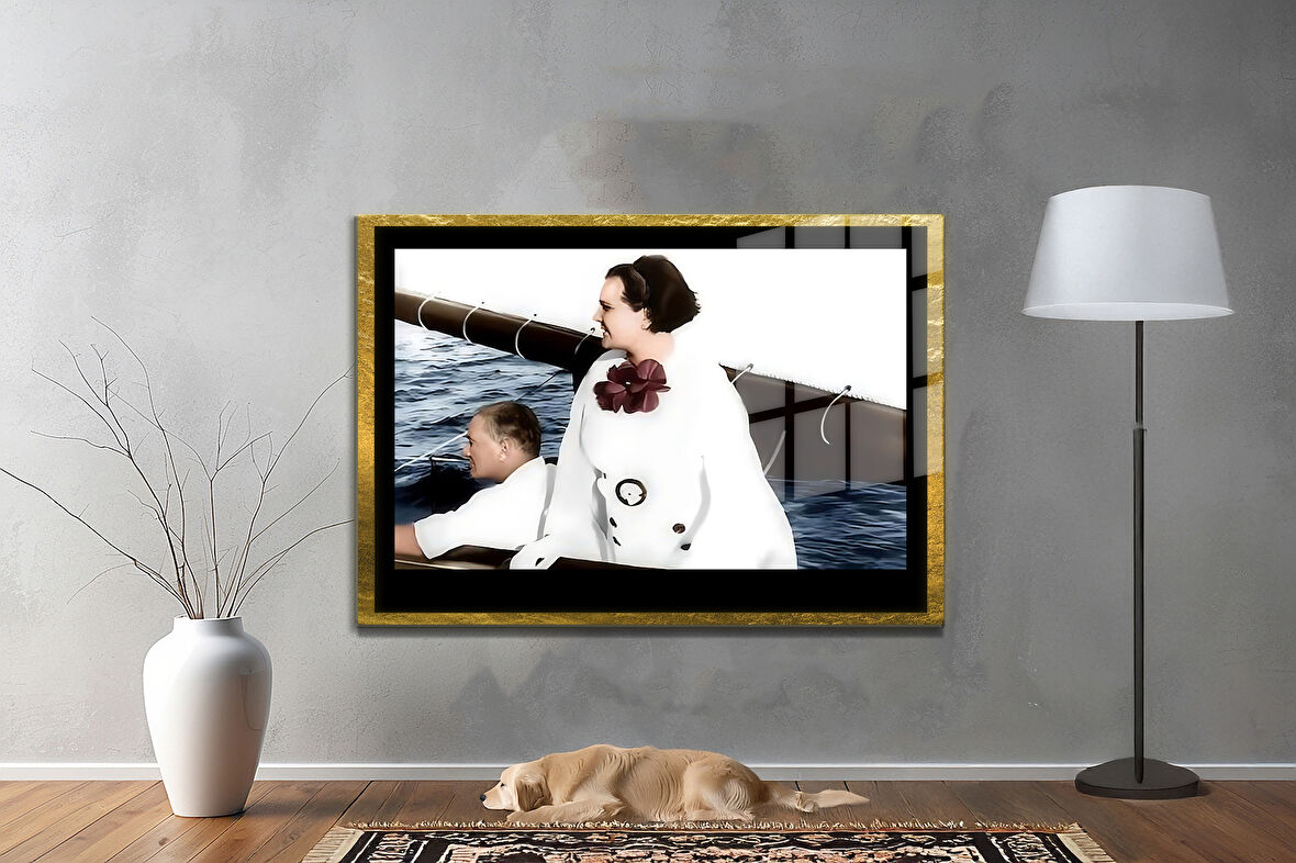 Gazi Mustafa Kemal Atatürk ÖZEL SERİ^# Miyrem  Design Cam Tablo Model: 490