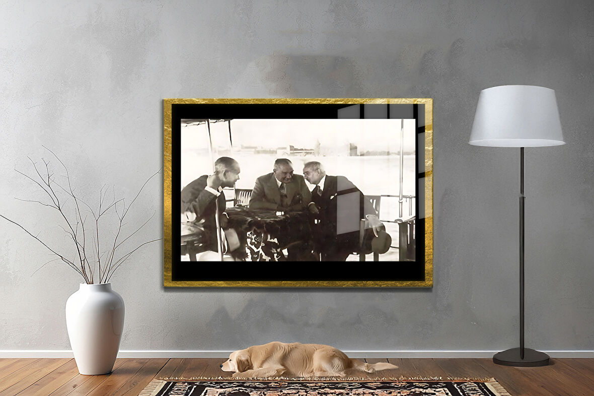 Gazi Mustafa Kemal Atatürk ÖZEL SERİ^# Miyrem  Design Cam Tablo Model: 491