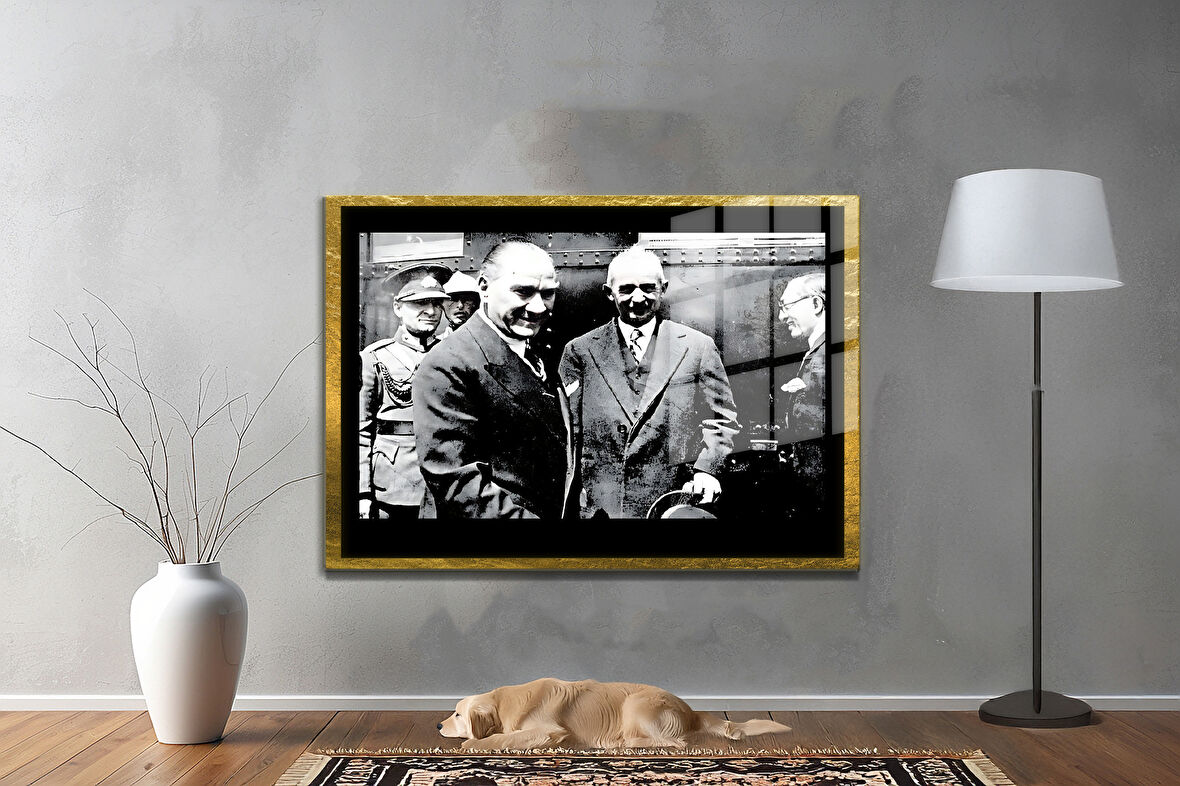Gazi Mustafa Kemal Atatürk ÖZEL SERİ^# Miyrem  Design Cam Tablo Model: 493
