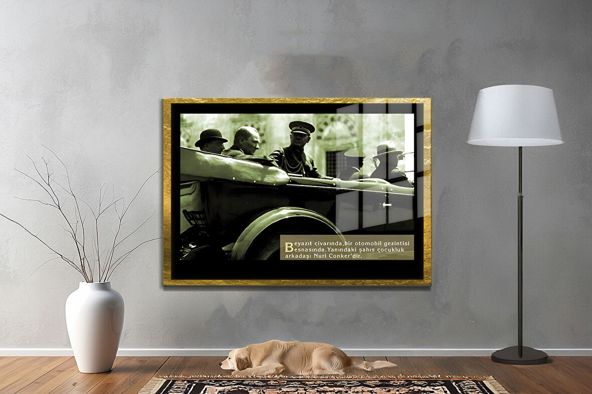 Gazi Mustafa Kemal Atatürk ÖZEL SERİ^# Miyrem  Design Cam Tablo Model: 496