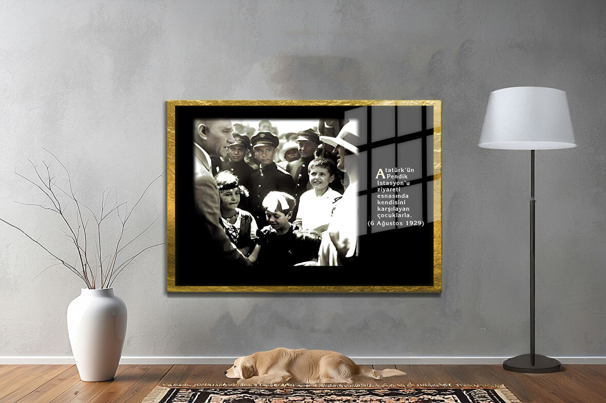 Gazi Mustafa Kemal Atatürk ÖZEL SERİ^# Miyrem  Design Cam Tablo Model: 500