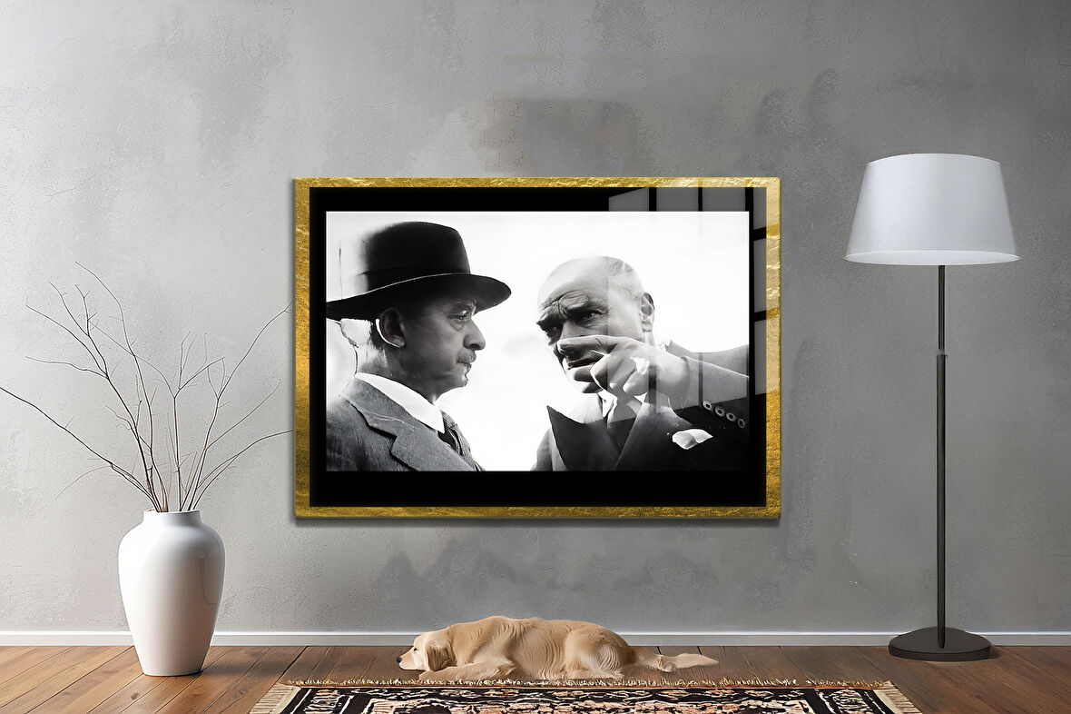 Gazi Mustafa Kemal Atatürk ÖZEL SERİ^# Miyrem  Design Cam Tablo Model: 505