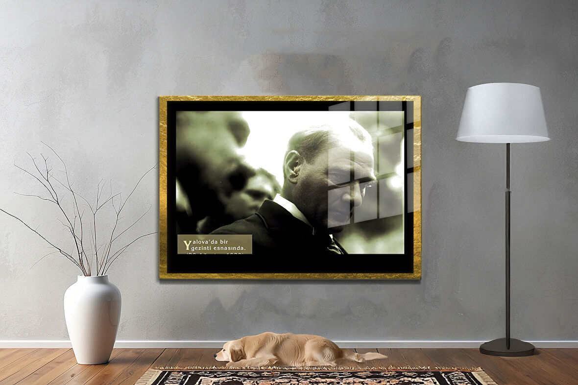 Gazi Mustafa Kemal Atatürk ÖZEL SERİ^# Miyrem  Design Cam Tablo Model: 506