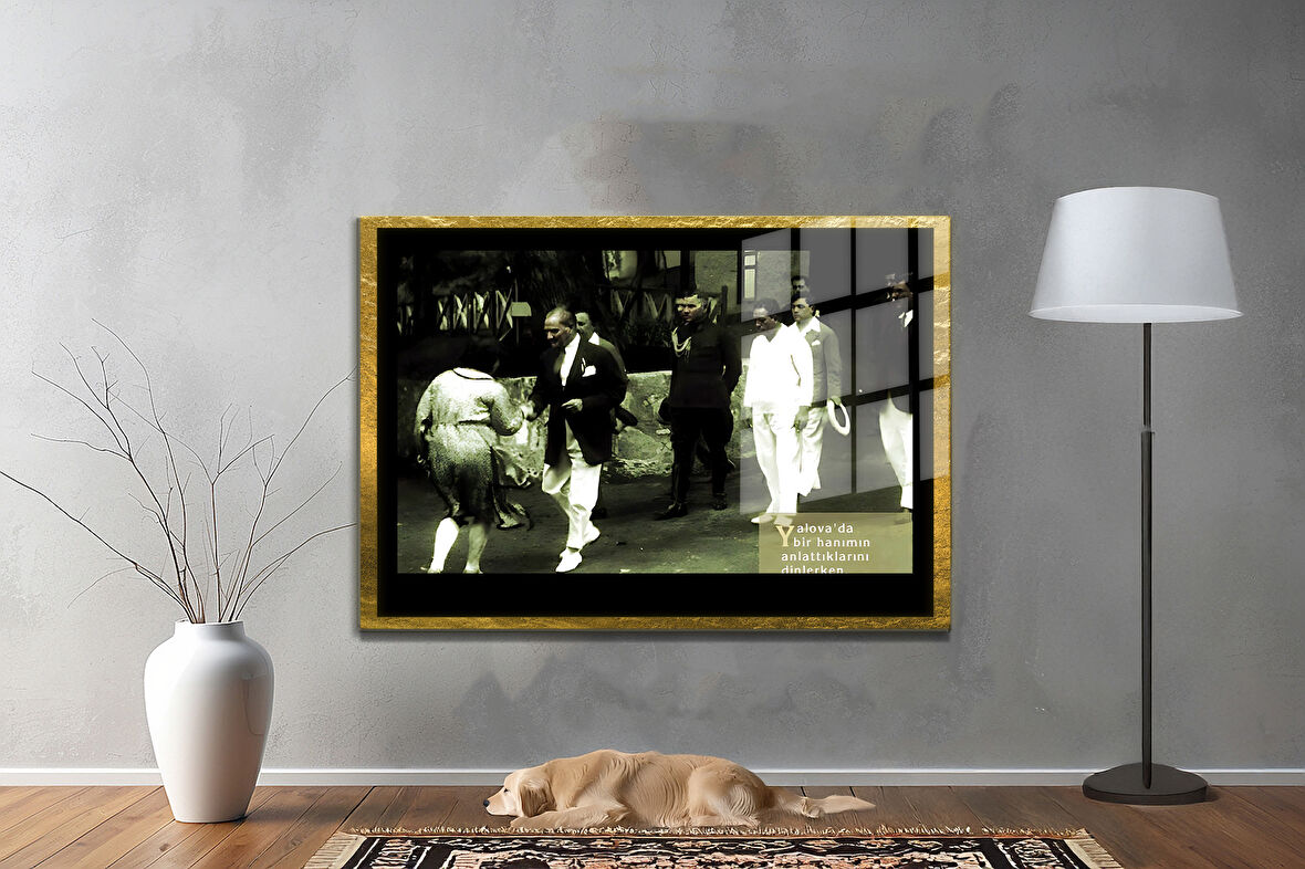 Gazi Mustafa Kemal Atatürk ÖZEL SERİ^# Miyrem  Design Cam Tablo Model: 508