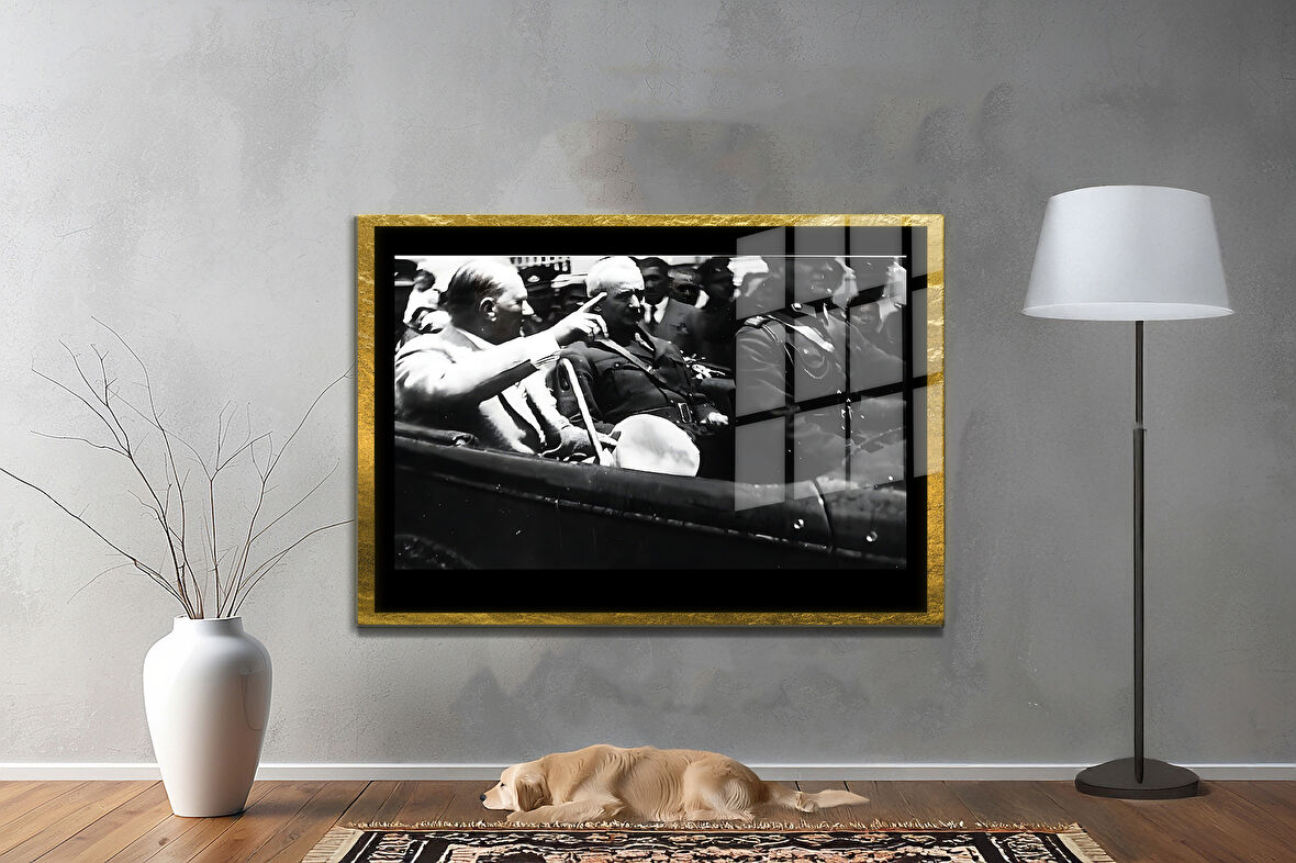 Gazi Mustafa Kemal Atatürk ÖZEL SERİ^# Miyrem  Design Cam Tablo Model: 509