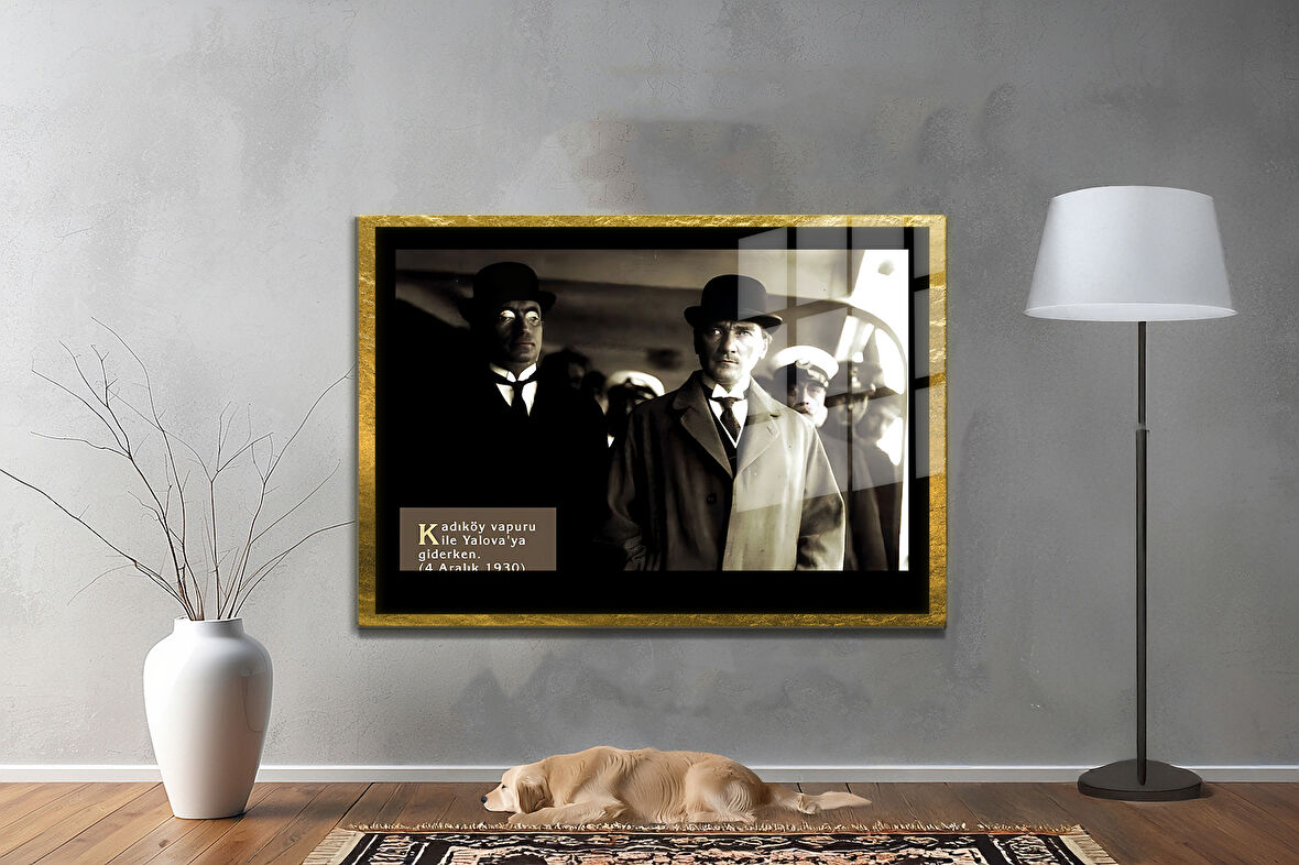 Gazi Mustafa Kemal Atatürk ÖZEL SERİ^# Miyrem  Design Cam Tablo Model: 510