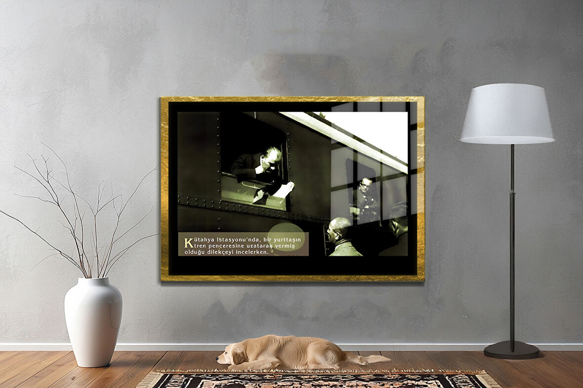 Gazi Mustafa Kemal Atatürk ÖZEL SERİ^# Miyrem  Design Cam Tablo Model: 512