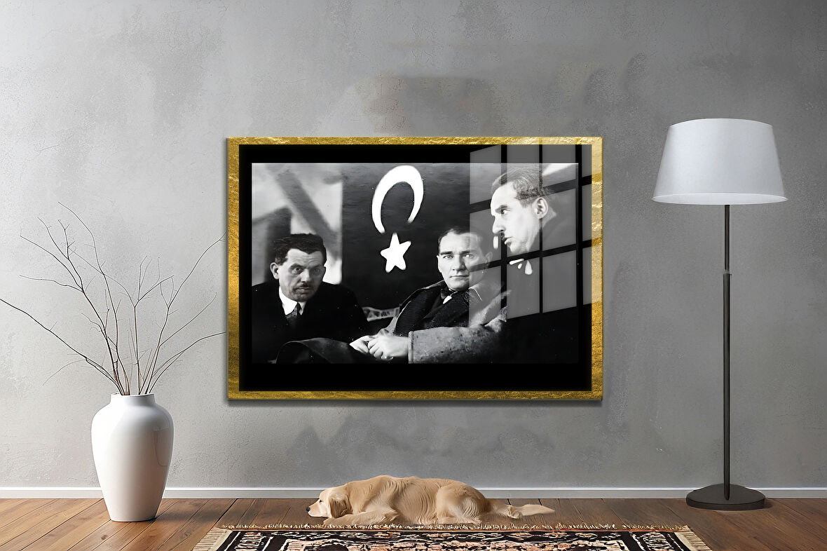 Gazi Mustafa Kemal Atatürk ÖZEL SERİ^# Miyrem  Design Cam Tablo Model: 513