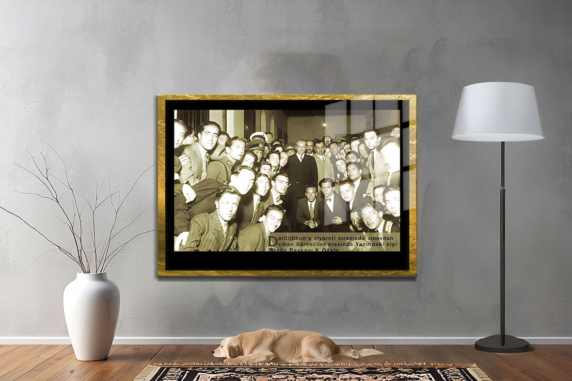 Gazi Mustafa Kemal Atatürk ÖZEL SERİ^# Miyrem  Design Cam Tablo Model: 514