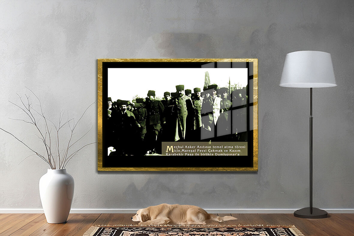 Gazi Mustafa Kemal Atatürk ÖZEL SERİ^# Miyrem  Design Cam Tablo Model: 516