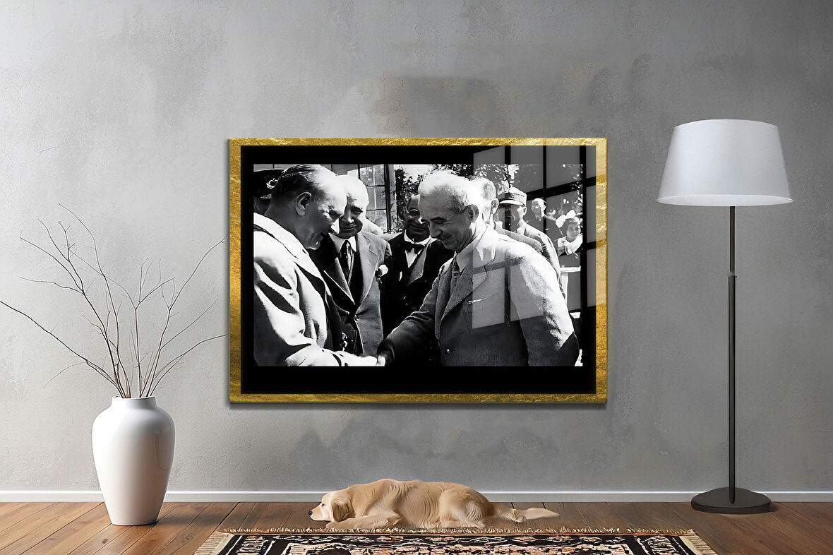 Gazi Mustafa Kemal Atatürk ÖZEL SERİ^# Miyrem  Design Cam Tablo Model: 518