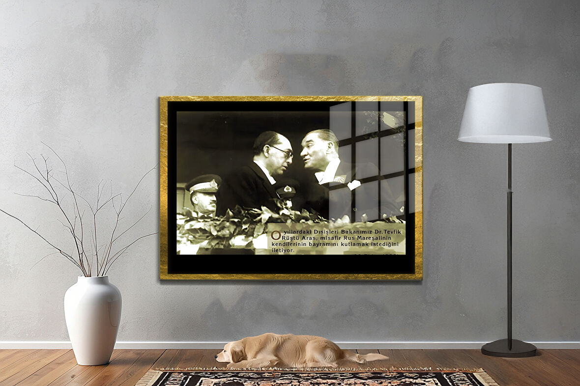 Gazi Mustafa Kemal Atatürk ÖZEL SERİ^# Miyrem  Design Cam Tablo Model: 519