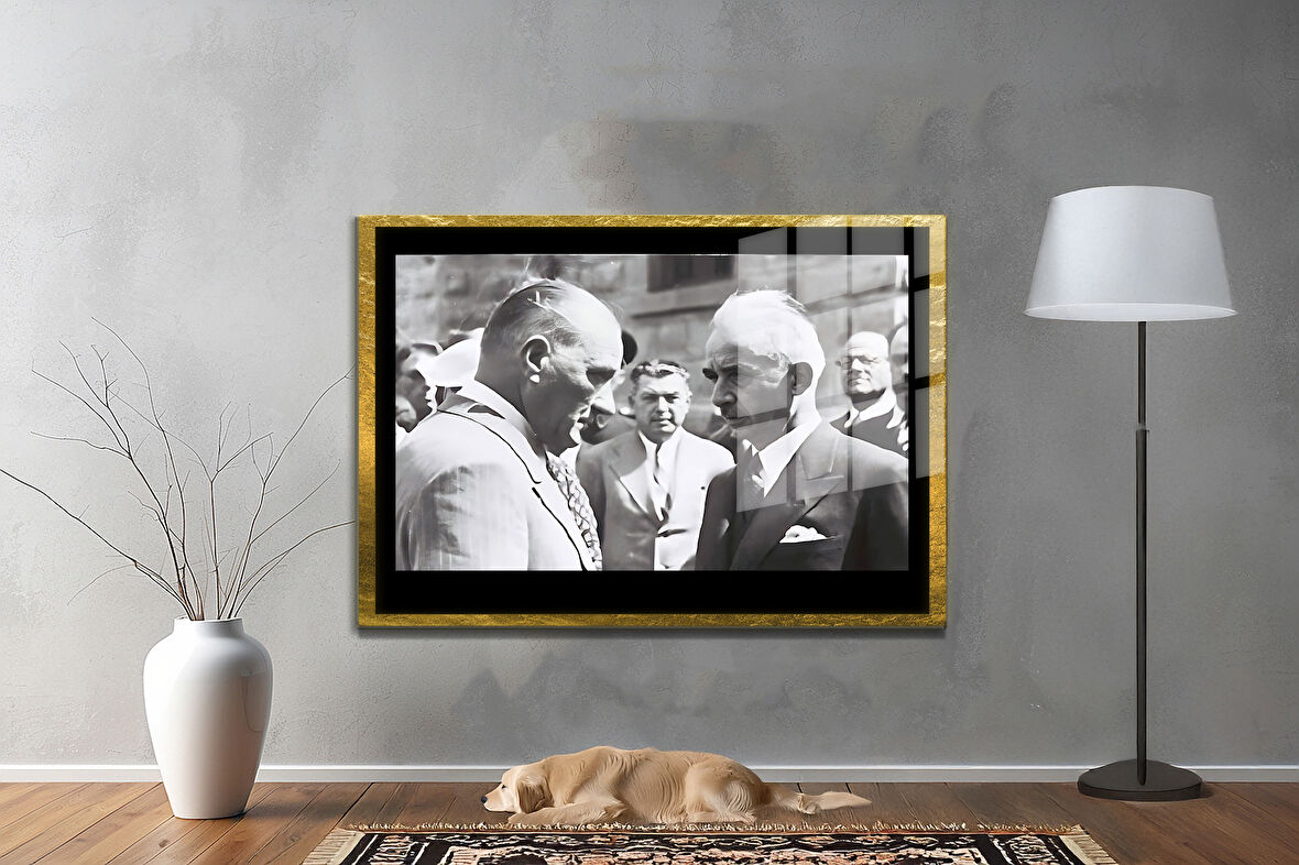 Gazi Mustafa Kemal Atatürk ÖZEL SERİ^# Miyrem  Design Cam Tablo Model: 520