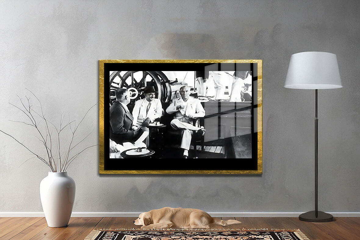 Gazi Mustafa Kemal Atatürk ÖZEL SERİ^# Miyrem  Design Cam Tablo Model: 522