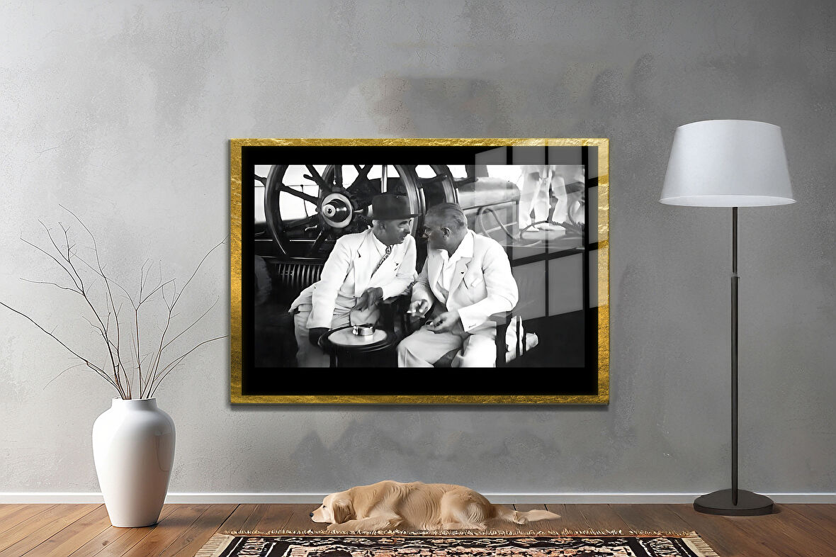 Gazi Mustafa Kemal Atatürk ÖZEL SERİ^# Miyrem  Design Cam Tablo Model: 524