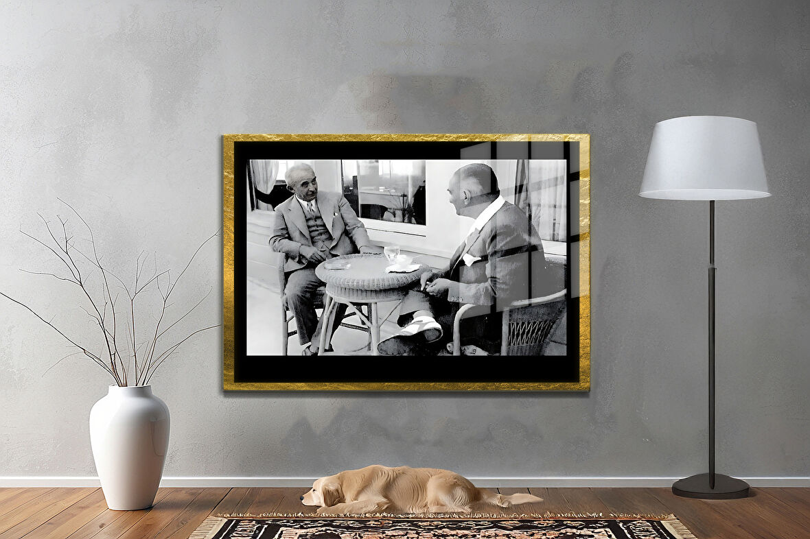 Gazi Mustafa Kemal Atatürk ÖZEL SERİ^# Miyrem  Design Cam Tablo Model: 526