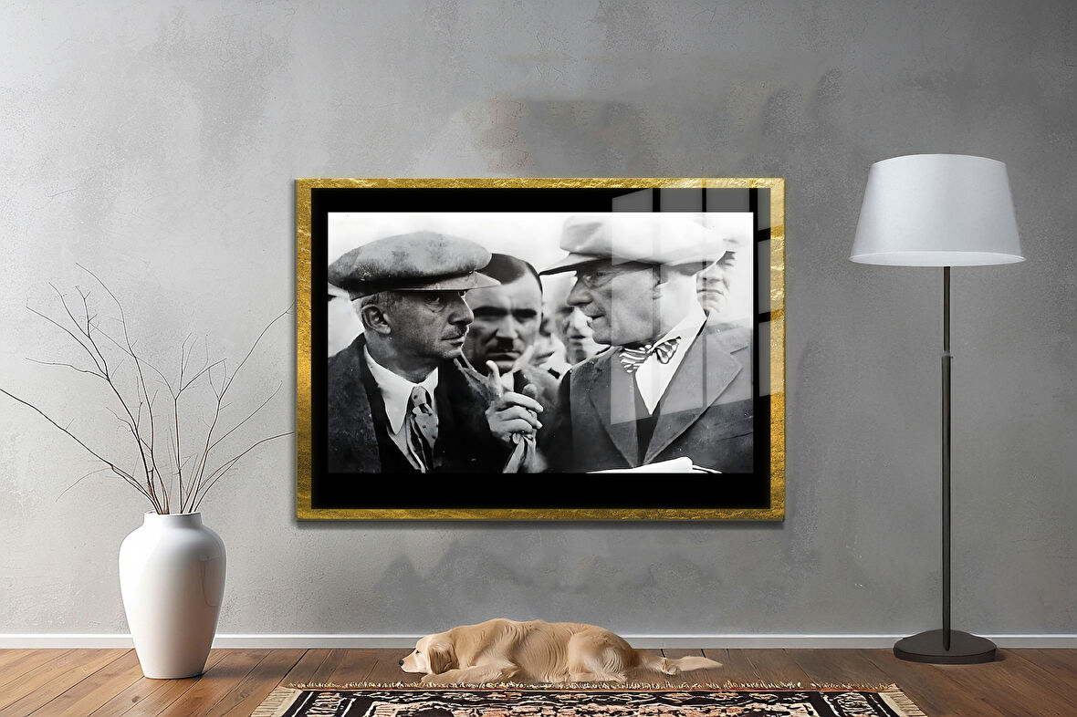 Gazi Mustafa Kemal Atatürk ÖZEL SERİ^# Miyrem  Design Cam Tablo Model: 530