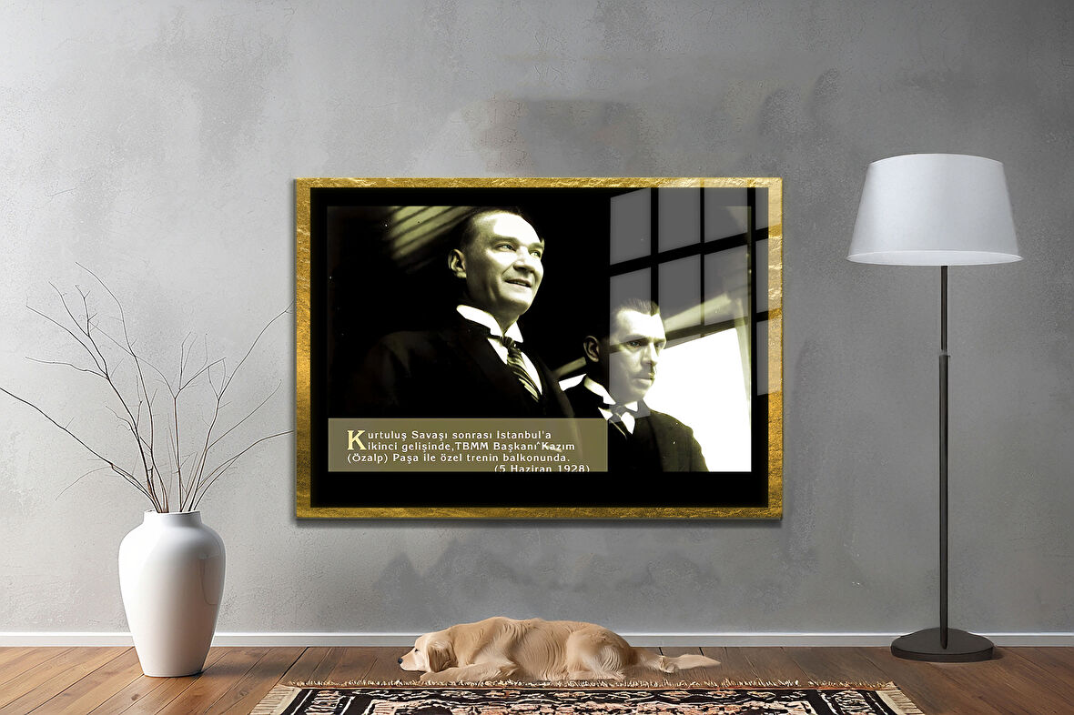 Gazi Mustafa Kemal Atatürk ÖZEL SERİ^# Miyrem  Design Cam Tablo Model: 535