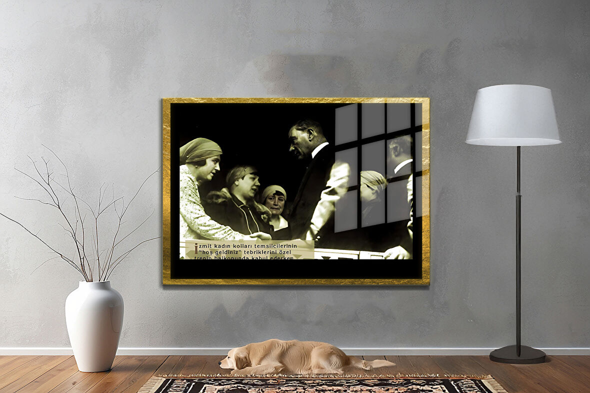 Gazi Mustafa Kemal Atatürk ÖZEL SERİ^# Miyrem  Design Cam Tablo Model: 539