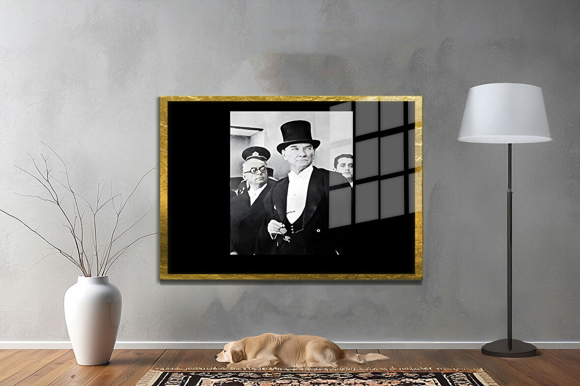 Gazi Mustafa Kemal Atatürk ÖZEL SERİ^# Miyrem  Design Cam Tablo Model: 546