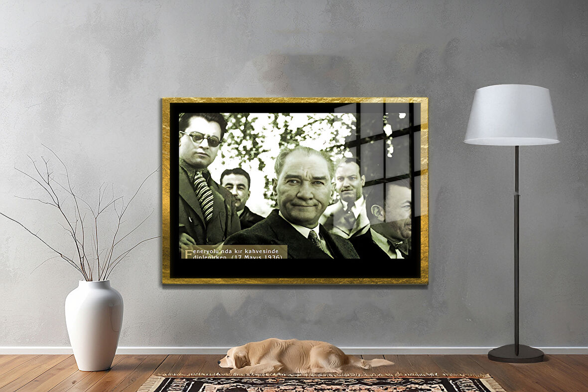 Gazi Mustafa Kemal Atatürk ÖZEL SERİ^# Miyrem  Design Cam Tablo Model: 547