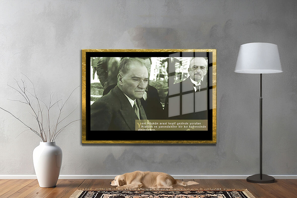 Gazi Mustafa Kemal Atatürk ÖZEL SERİ^# Miyrem  Design Cam Tablo Model: 549