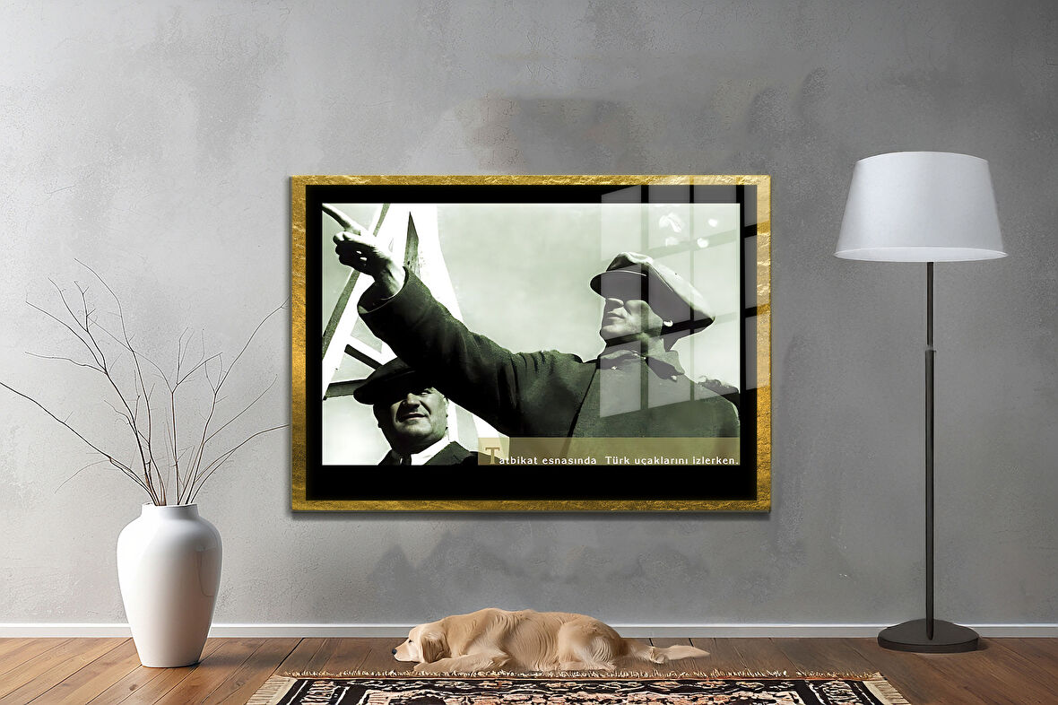 Gazi Mustafa Kemal Atatürk ÖZEL SERİ^# Miyrem  Design Cam Tablo Model: 555