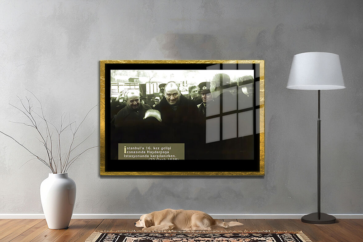 Gazi Mustafa Kemal Atatürk ÖZEL SERİ^# Miyrem  Design Cam Tablo Model: 559