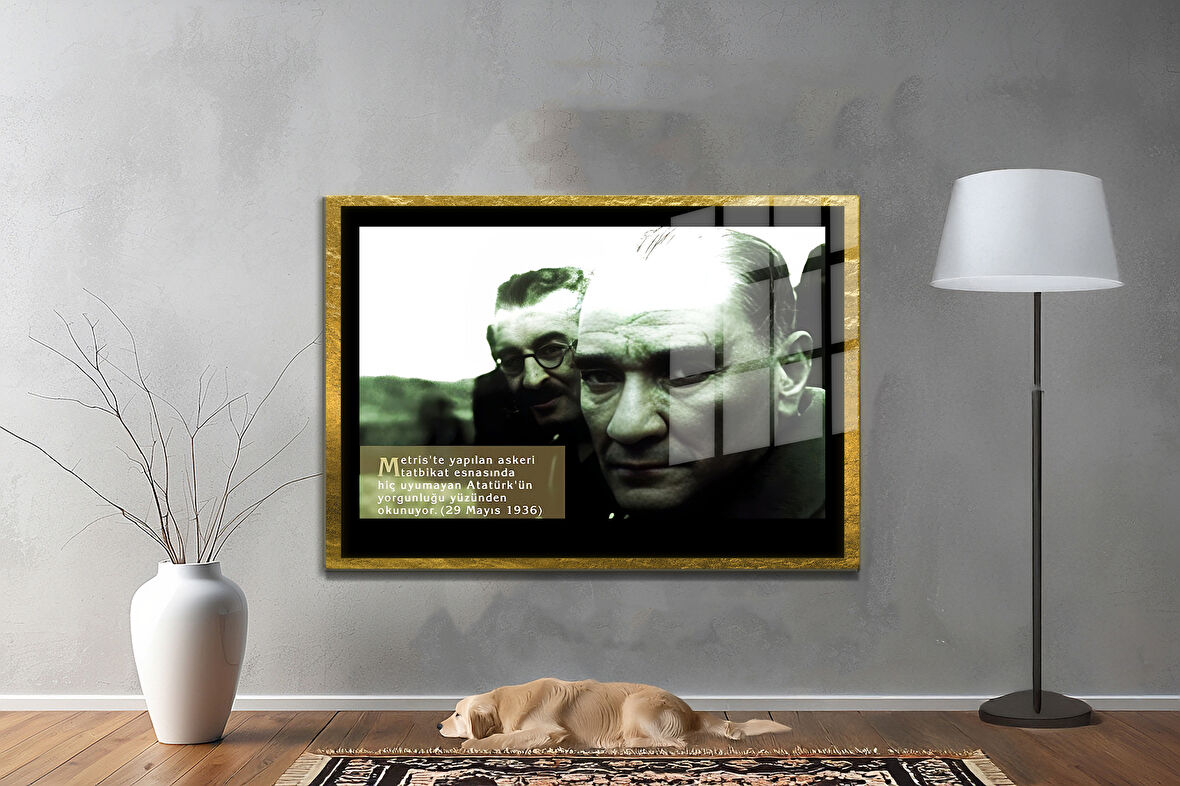 Gazi Mustafa Kemal Atatürk ÖZEL SERİ^# Miyrem  Design Cam Tablo Model: 563