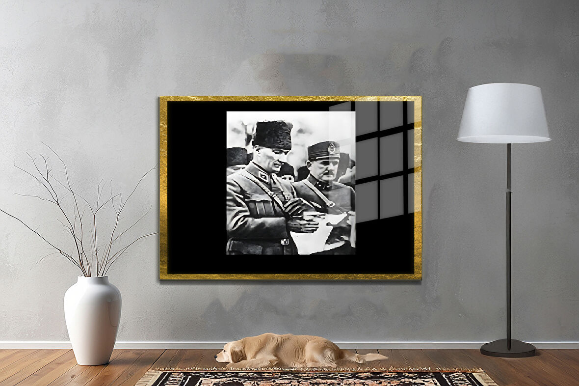 Gazi Mustafa Kemal Atatürk ÖZEL SERİ^# Miyrem  Design Cam Tablo Model: 566