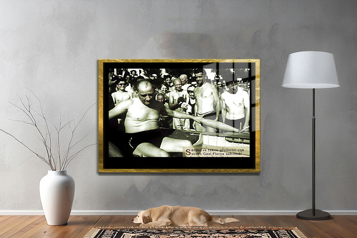 Gazi Mustafa Kemal Atatürk ÖZEL SERİ^# Miyrem  Design Cam Tablo Model: 567