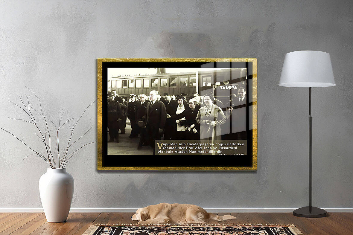 Gazi Mustafa Kemal Atatürk ÖZEL SERİ^# Miyrem  Design Cam Tablo Model: 579