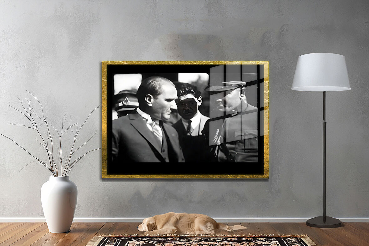 Gazi Mustafa Kemal Atatürk ÖZEL SERİ^# Miyrem  Design Cam Tablo Model: 580