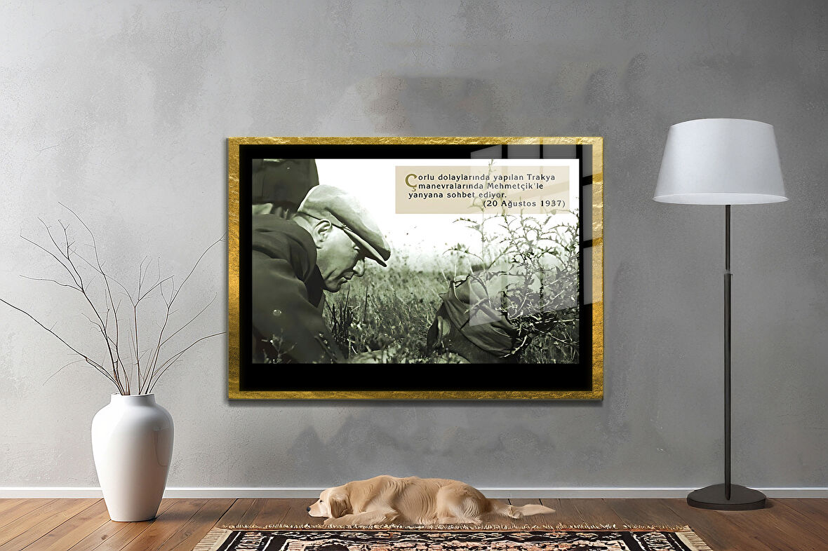 Gazi Mustafa Kemal Atatürk ÖZEL SERİ^# Miyrem  Design Cam Tablo Model: 583