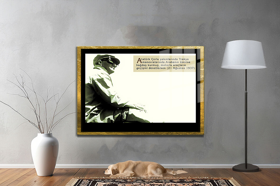 Gazi Mustafa Kemal Atatürk ÖZEL SERİ^# Miyrem  Design Cam Tablo Model: 585