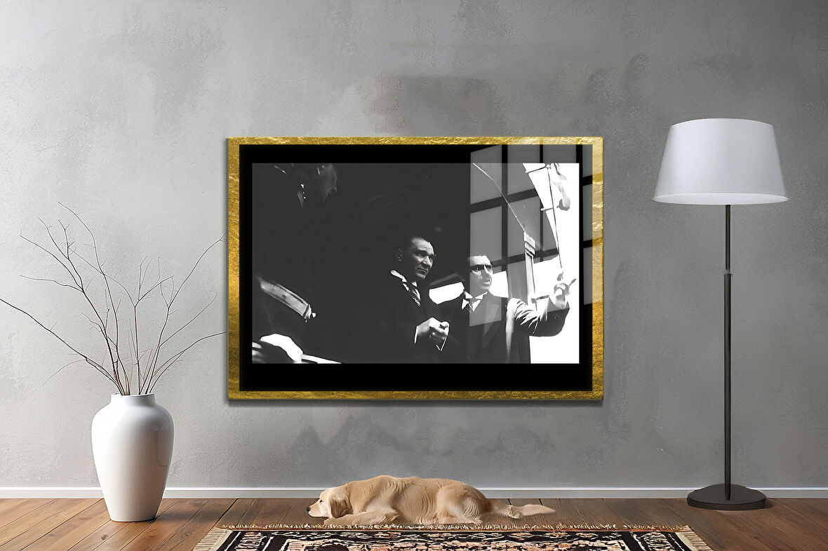 Gazi Mustafa Kemal Atatürk ÖZEL SERİ^# Miyrem  Design Cam Tablo Model: 609