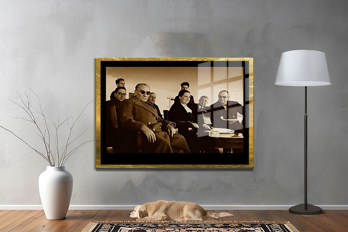 Gazi Mustafa Kemal Atatürk ÖZEL SERİ^# Miyrem  Design Cam Tablo Model: 622