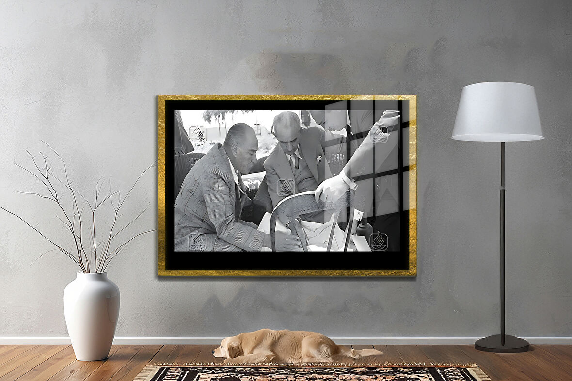Gazi Mustafa Kemal Atatürk ÖZEL SERİ^# Miyrem  Design Cam Tablo Model: 626