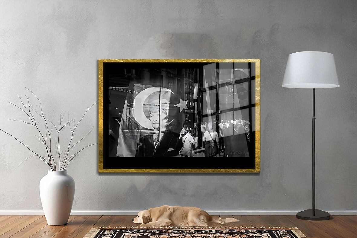 Gazi Mustafa Kemal Atatürk ÖZEL SERİ^# Miyrem  Design Cam Tablo Model: 640