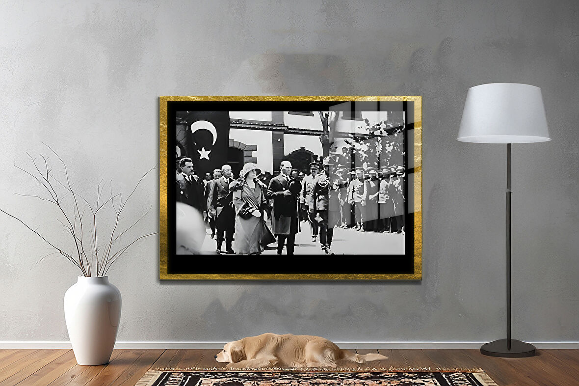 Gazi Mustafa Kemal Atatürk ÖZEL SERİ^# Miyrem  Design Cam Tablo Model: 656