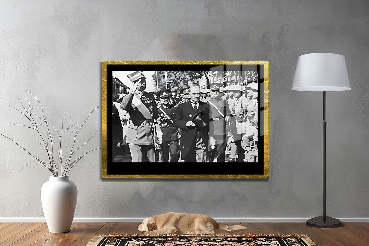 Gazi Mustafa Kemal Atatürk ÖZEL SERİ^# Miyrem  Design Cam Tablo Model: 662