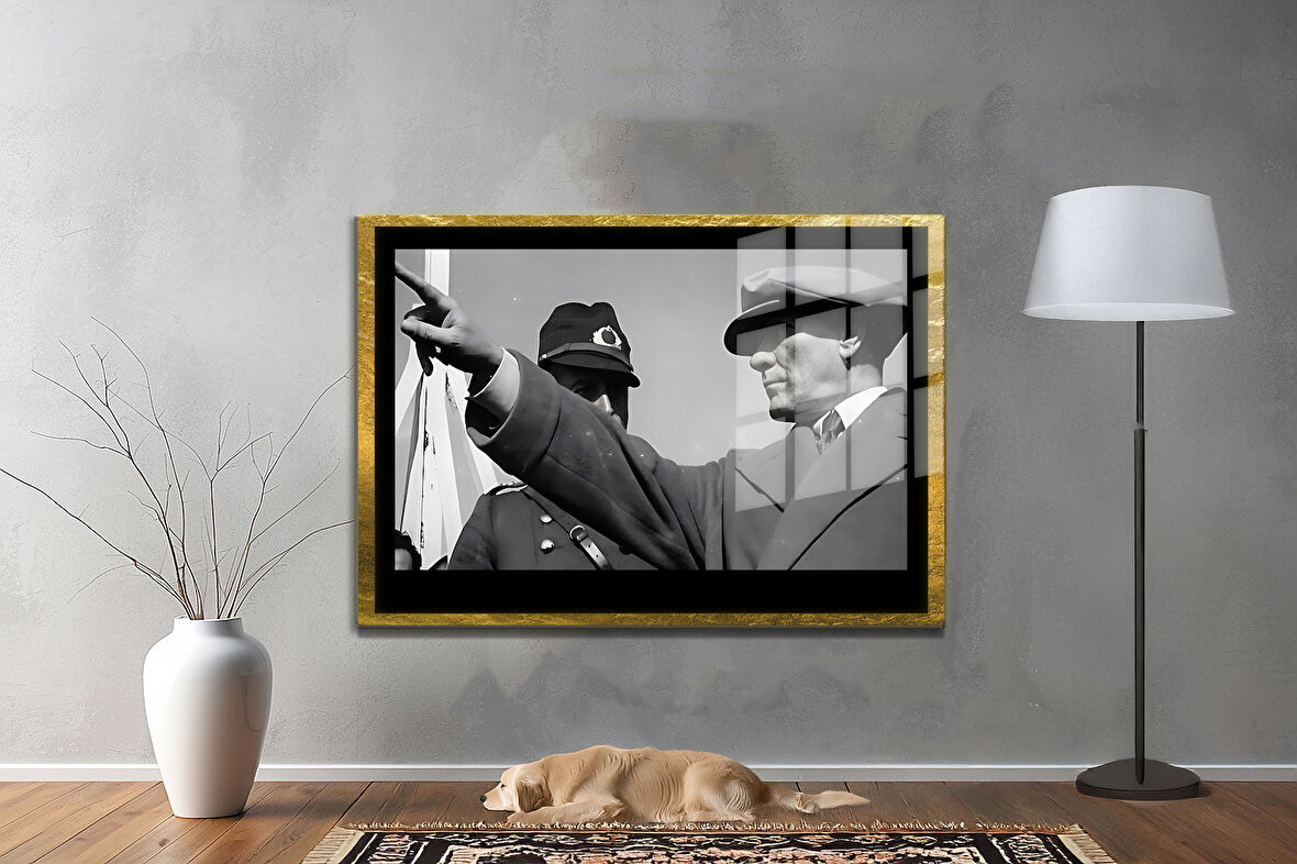 Gazi Mustafa Kemal Atatürk ÖZEL SERİ^# Miyrem  Design Cam Tablo Model: 664