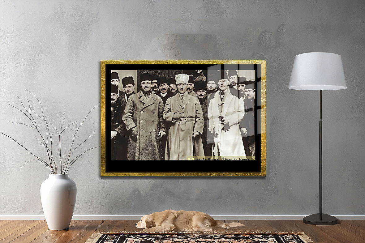 Gazi Mustafa Kemal Atatürk ÖZEL SERİ^# Miyrem  Design Cam Tablo Model: 671