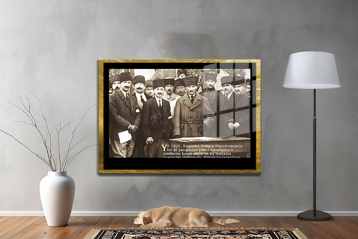 Gazi Mustafa Kemal Atatürk ÖZEL SERİ^# Miyrem  Design Cam Tablo Model: 675